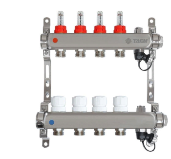 Коллекторная группа TAEN нерж/сталь 1x3/4x4 расходомеры/рег клапаны/ручн воздух с/п