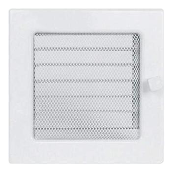 Решетка металлическая вентиляционная с жалюзи 170*170 цвет белый с/п
