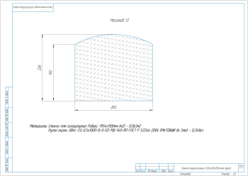 Стекло термостойкое 265х226х192х4мм (арка)